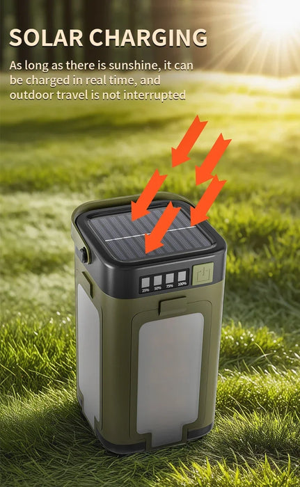 Solar Outdoor Camping Light 4-Blade 90° Expandable Foldable Solar Charging 2000mAh Portable Hanging Tent Light