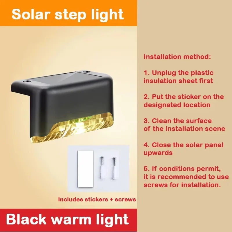 Solar Deck Lights Outdoor Step Lights Waterproof Led Solar Lights for Decks Stairs Step Fence Yard Patio and Pathway