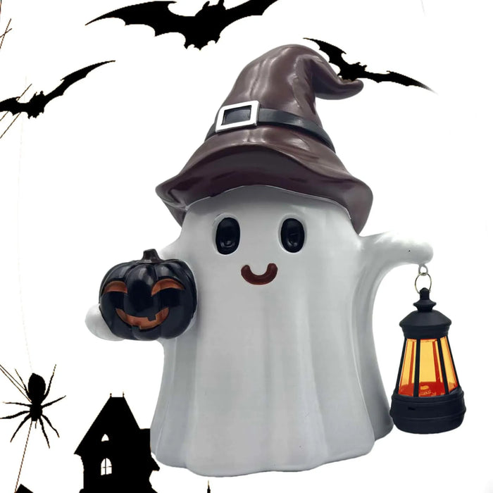 Halloween Ghost Lantern Ornament Solar Powered Design Light Nightlight Garden Sculpture Lights Cute Yard Holiday Decorations