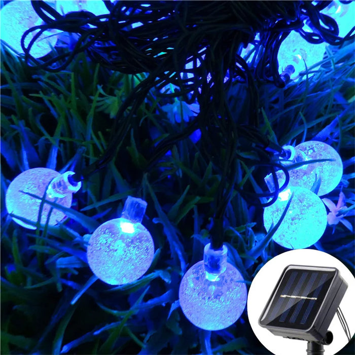 Solar Powered Crystal Ball LED String Lights Garlands for Christmas Outdoor Decoration.holiday Home Decor