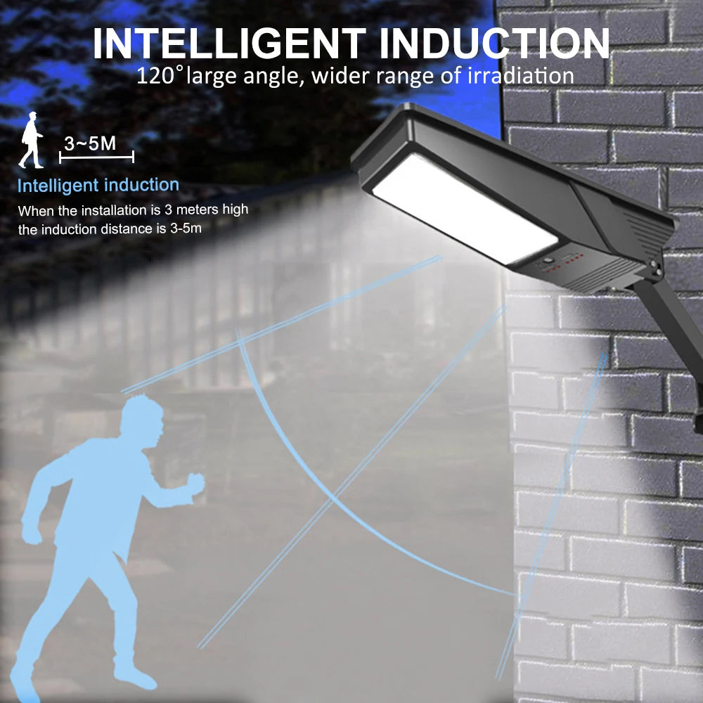 LED Solar Light With Remote 3 Working Mode Solar Street Light Super Bright Outdoor Garden Waterproof Motion Sensor Solar Lamp