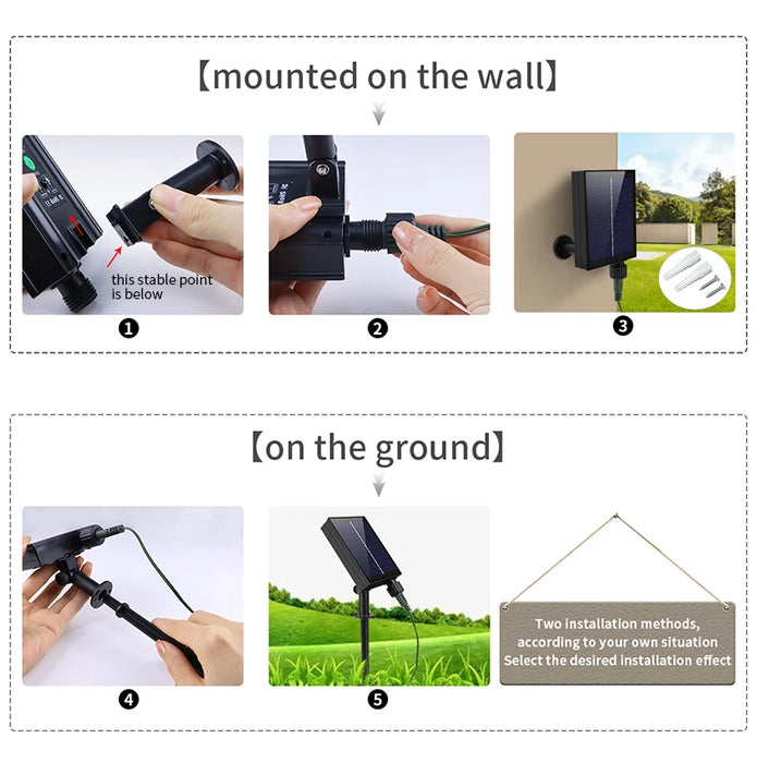 Outside Patio Backyard Home Decoration LED Landscape Lighting Garden Tree Fence Door Decor Solar Power String Lamp Fairy Lights
