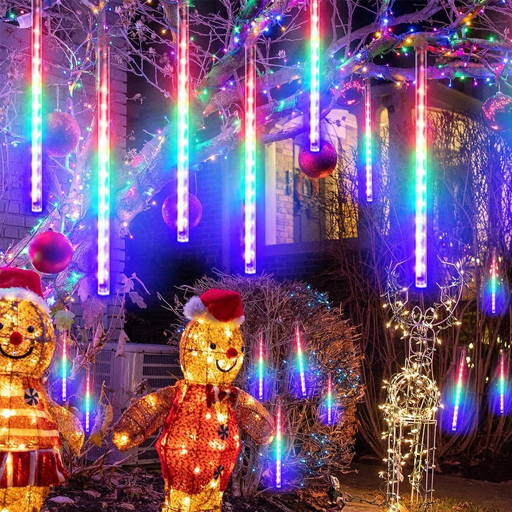 30/50cm Solar LED Meteor Shower Light Holiday String Light Waterproof Fairy Garden Decor Outdoor Led Street Garland Christmas