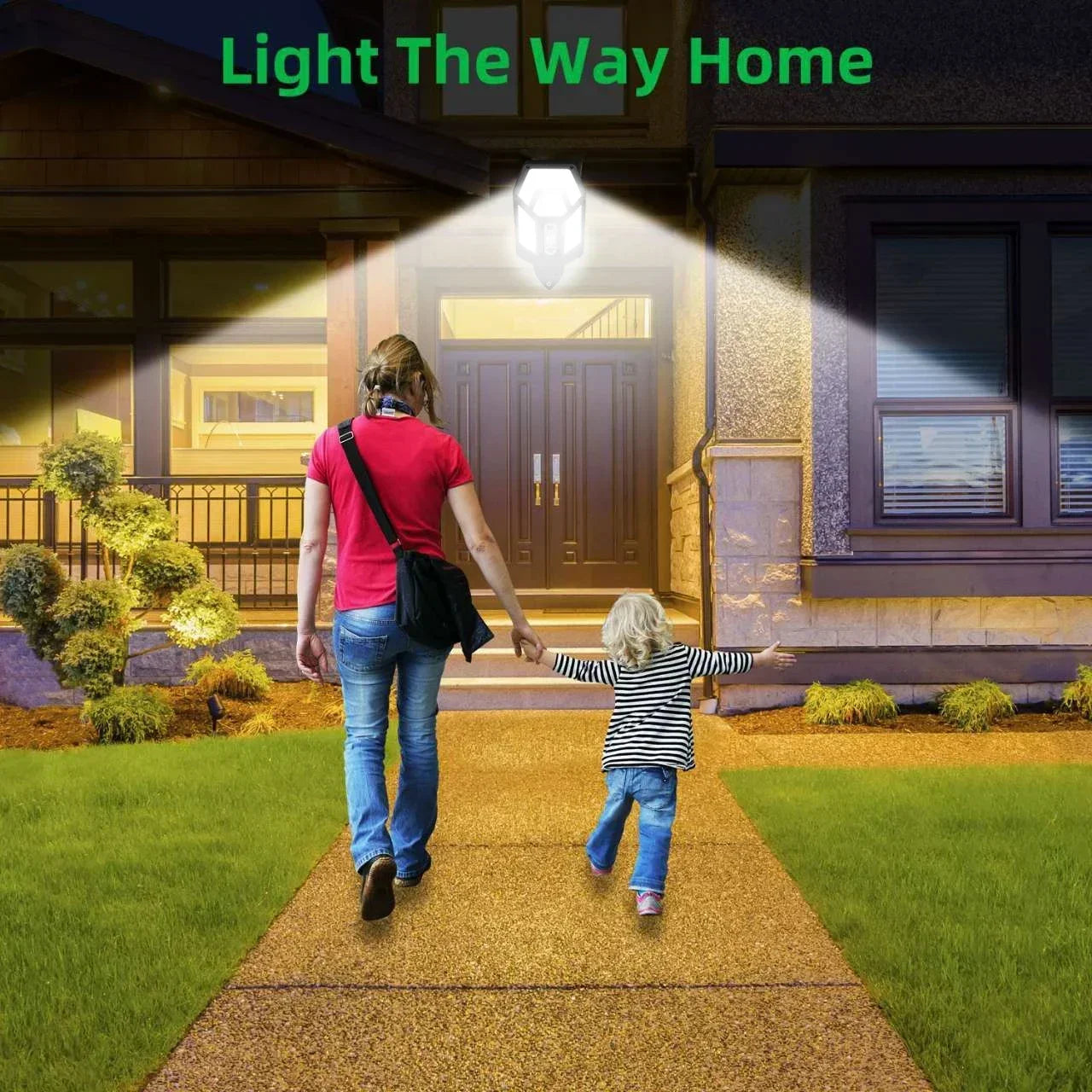 LED Solar Street Light Outdoor Waterproof Motion Sensor Remote Control Lights 3 Mode Courtyard Porch Decorative Wall Lamp