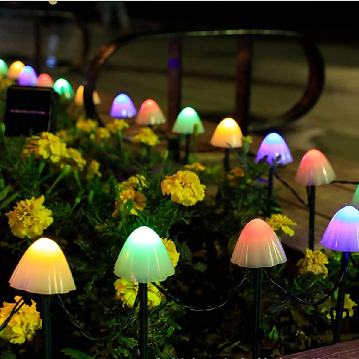 Solar Lights String Mushroom Lawn Fairy Lights LED Solar Lamps Outdoor For Garden Patio Terrace Path Landscape Decoration Lamps