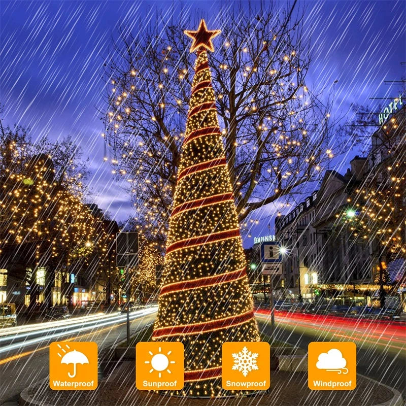 Solar String Fairy Light Ultra Long Outdoor Festoon LED Copper Waterproof Christmas Garland Decoration Garden Solar Lamp Decor