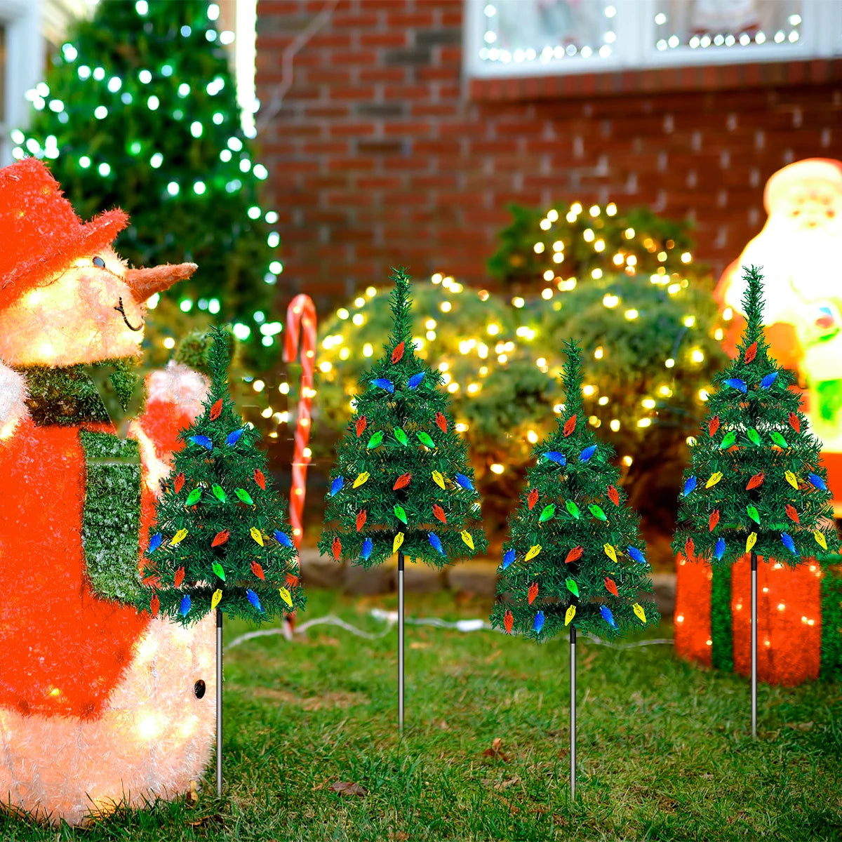 Strawberry Christmas Tree Solar Christmas Decoration 1 to 4 Christmas Tree Enlarged Solar Outdoor Christmas Aisle Lights for Christmas Decoration Channel Garden Courtyard Beautiful Bright