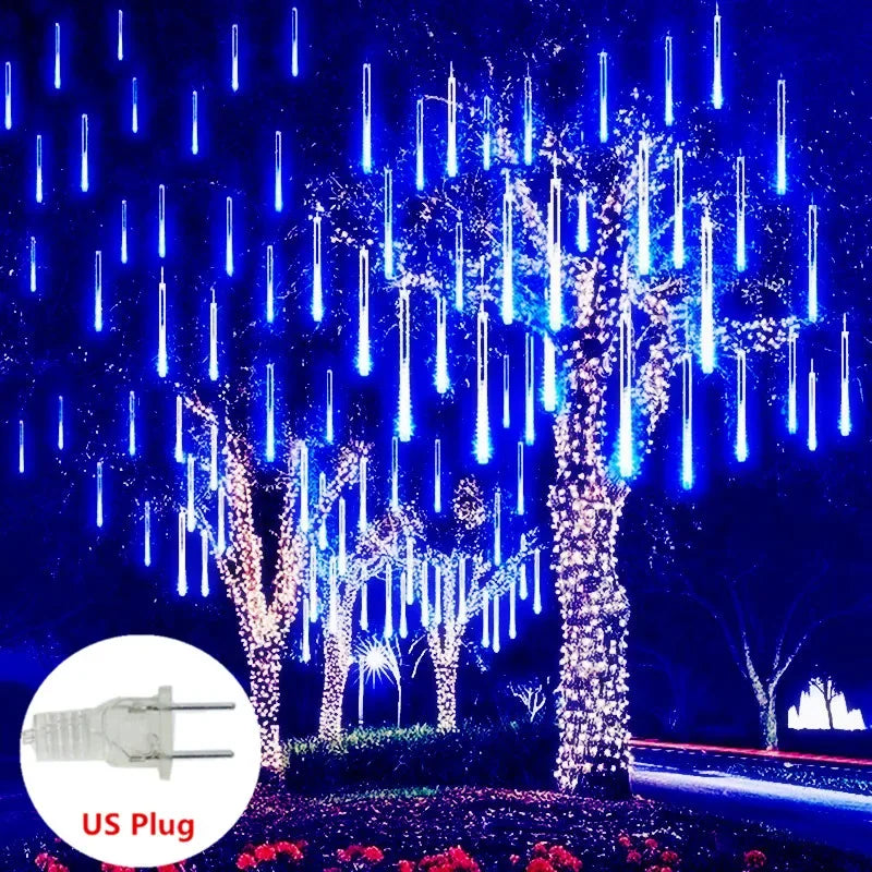 Solar LED String Lights 30CM Meteor Shower Fairy Garland Outdoor Garden Street Lamp Christmas Tree Decorations