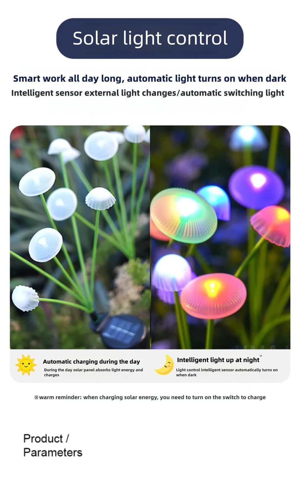 1/2/3/4PCS LED Solar Outdoor Jellyfish Swaying Lights Waterproof Garden RGB Mushroom Lawns Lamp for Patio Yard Garden Decoration