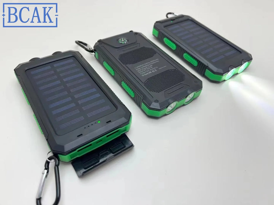 Hot New Style 200000mAh  Large Capacity Solar Power Bank New Portable With Lanyard Compass External Battery Outdoor Camping Char