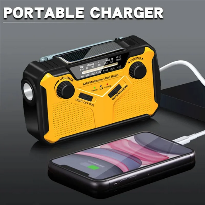 ELECT-Emergency Radio Solar Hand Crank Radio AM/FM Radio LED Flashlight SOS Alarm Power Bank Speaker