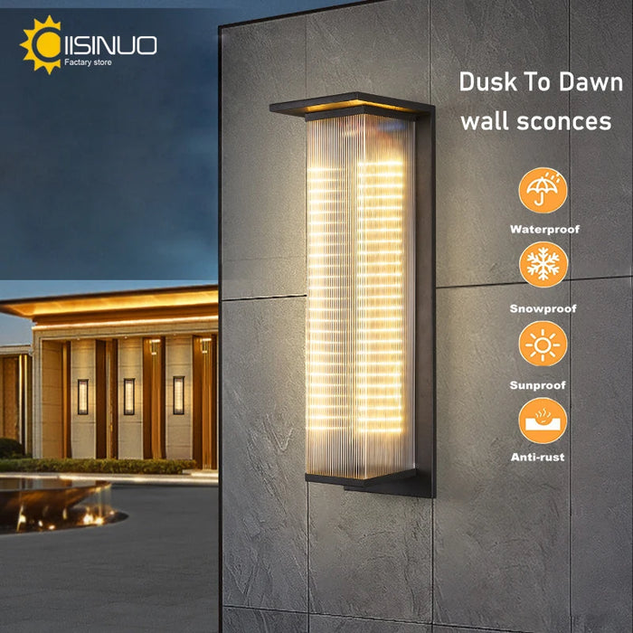 Solar Porch Wall Light Outdoor Dusk to Dawn Lighting Fixture Waterproof Solar Lanterns Anti-Rust Lanterns for Front Patio Garage