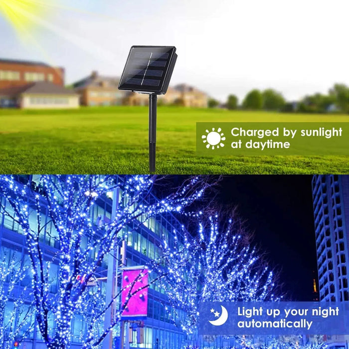 Solar LED Fairy String Lights Outdoor Waterproof 7m/12m/22m/32m 8 Modes Street Garland for Party Wedding Christmas Decoration