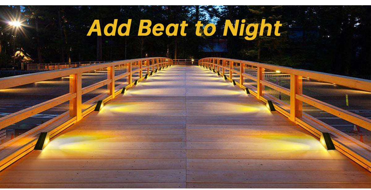 Solar Stair Lights Solar Step Light Outdoor Anti-theft Waterproof IP67 Decor for Garden Stair Deck Front Porch and Patio