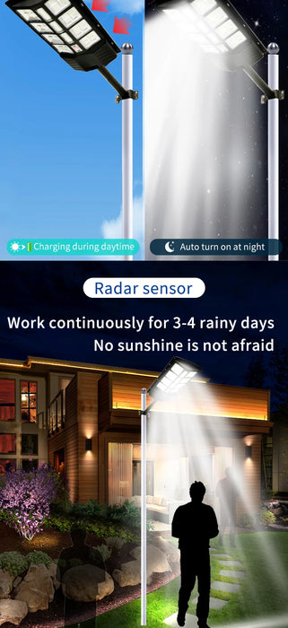 2025 New Solar Street Light 300W Waterproof IP65 Outdoor Motion Sensor LED Lamp with Remote Control for Garden Yard Pathway
