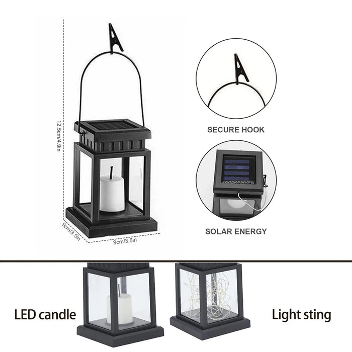 Solar Palace Lantern Outdoor Solar Lights Lawn Landscape Hanging Atmosphere Candle Lamp Floor Yard Garden Decor