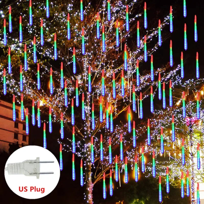 Solar LED String Lights 30CM Meteor Shower Fairy Garland Outdoor Garden Street Lamp Christmas Tree Decorations