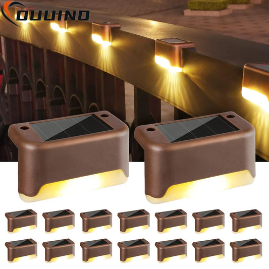 8x LED Solar Deck Lights Outdoor Solar Path Garden Light Waterproof Solar Step Lamps Decoration for Patio Stair Fence Courtyard