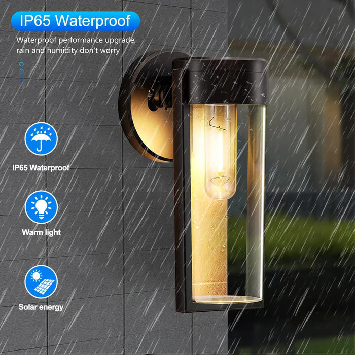 LED Solar Wall Mount Light Outdoor Solar Powered Auto On/Off Waterproof Garden Decoration Yard Post Porch Fence Lawn Lights