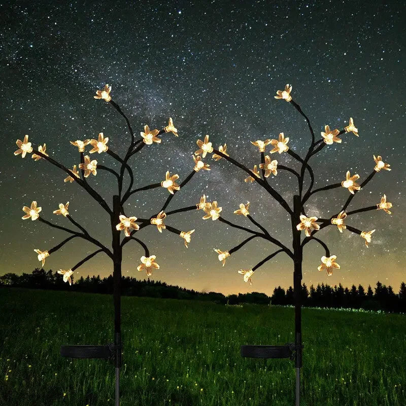 1~4 pcs LEDs Solar Flower Light Outdoor for Garden Decoration RGB Fairy Light Solar Powered Decor Lights for Landscape Backyard