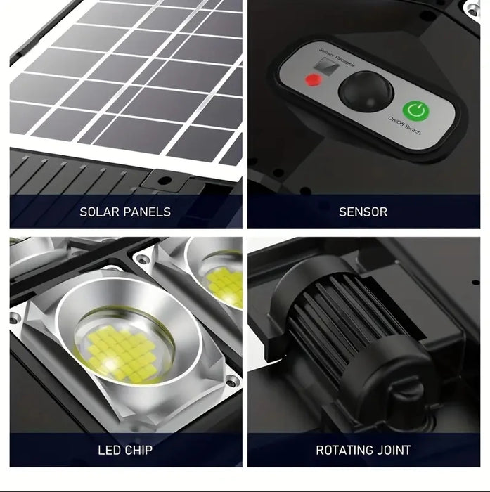 250W Solar Lights Outdoor Waterproof 8000LM LED Flood Lights Motion Sensor with Remote 3 Modes Street Lamp for Yard Garden Path