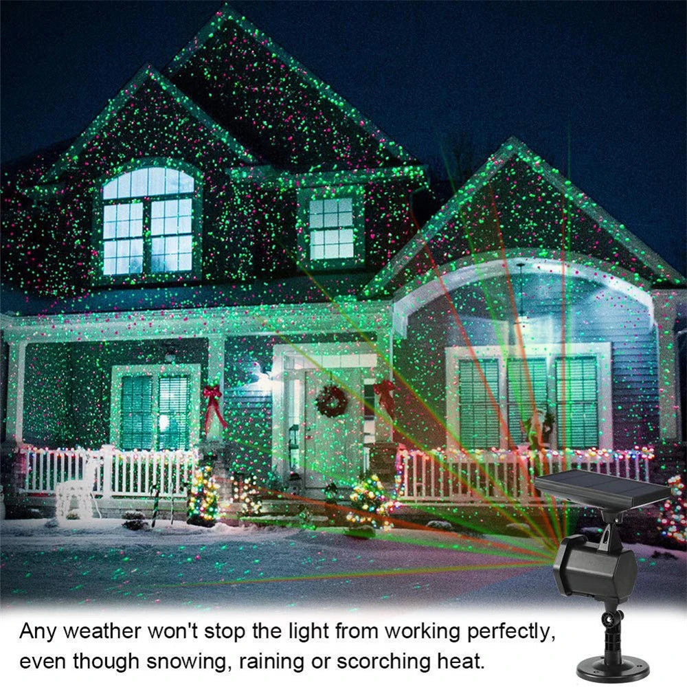Solar Christmas Projection Light Outdoor Waterproof Lawn Light Dynamic Christmas Solar Powered LED Starry Star Projection Lamps