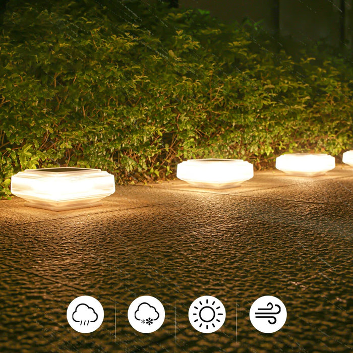 Solar Fence Post Lamp IP65 Waterproof Automatic Day Night Light Landscape Lighting for Outdoor Pathway Garden Camping Home Decor