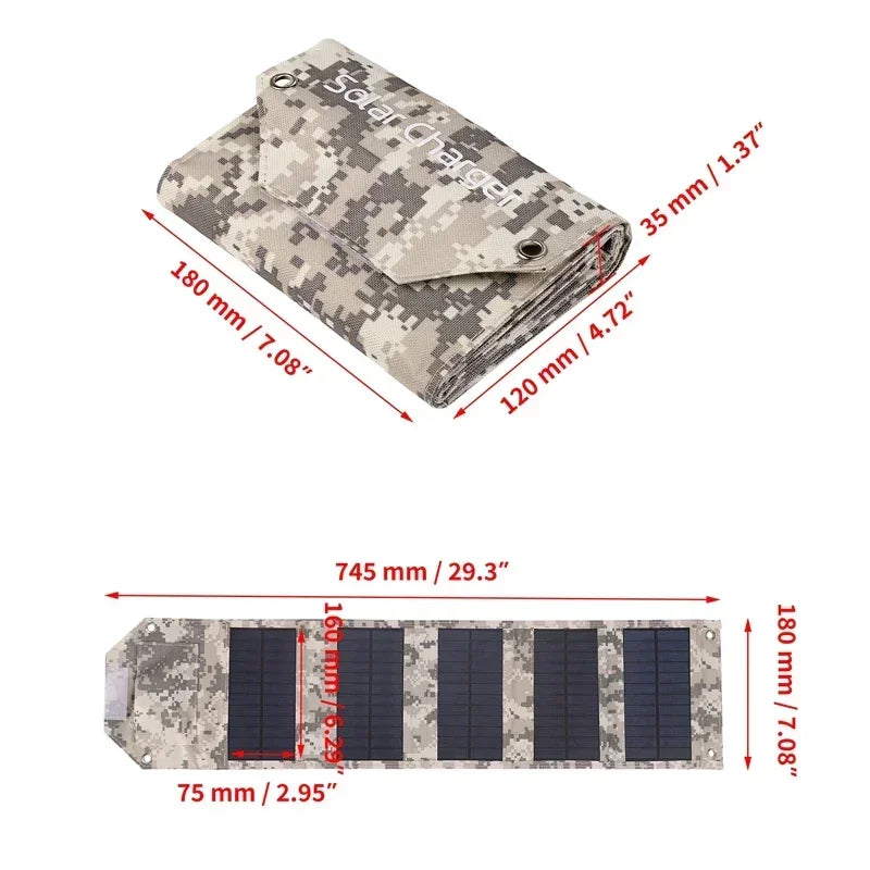 60W/80W/100W Folding Solar Panel Portable Battery Charger for Cell Phone Outdoor Waterproof Power Bank for Camping Accessories