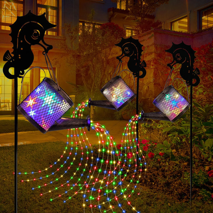 Solar Watering Can Light Outdoor Waterproof Shower Light Decorative Solar Lights for Home Outside Walkway Garden Patio Decortion