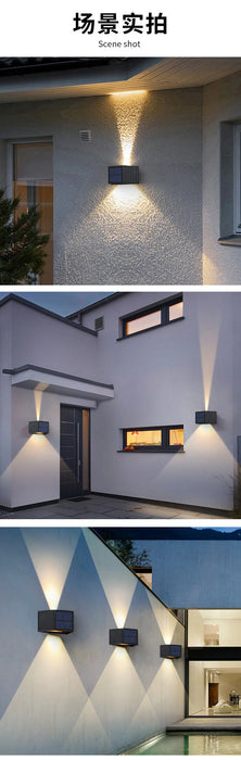 Solar Powered Outdoor Wall Light, Decorative Garden Fence Lamp for Landscaping, Waterproof Patio Wall Washer Light