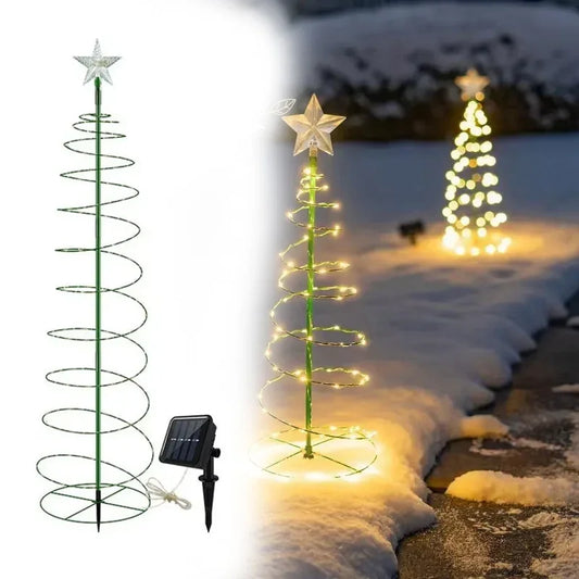 LED Solar Christmas Lights Garden Lights Folded Christmas Tree Lamp Decorations Outdoor Solar Light Christmas Decoration