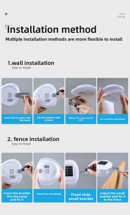 Fence solar lights for home gardens, outdoor courtyards, fence walls, decorative LED outdoor wall lights