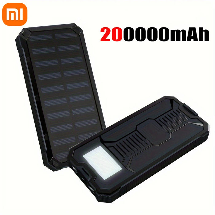 Xiaomi SolarPower 200000mAh Portable Power Bank Large Capacity Solar Outdoor External Battery Camping Fast Charging LED Display