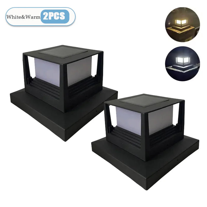 LED Solar Pillar Light Waterproof Solar Lights Outdoor Column Patio Fence Light Garden Sunlight for Courtyard Pathway Decor Lamp