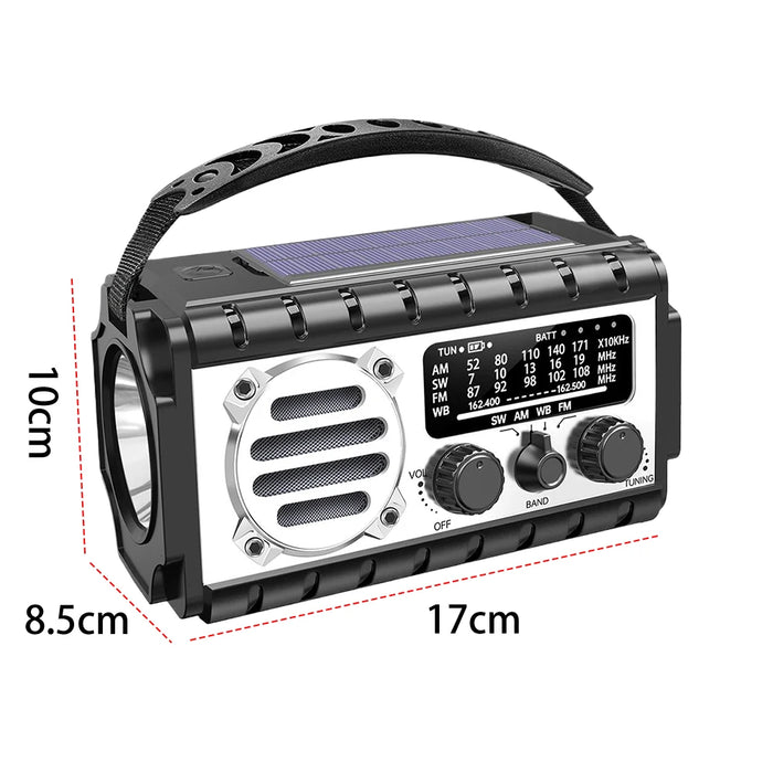 Emergency Hand Crank Radio 20000mAh Portable Weather Radio with Flashlight Reading Lamp SOS Alarm Solar Radio for Emergency/Home