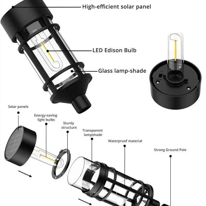 1pcs Solar Pathway Lights LED Solar Light Outdoor Waterproof Glass Solar Garden Light Landscape Lighting for Yard Lawn Walkway