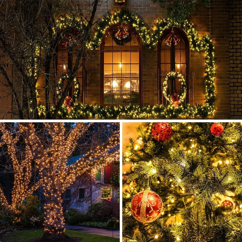 Solar Powered Outdoor Fairy Lights IP65 Waterproof 8 Lighting Modes Suitable for Christmas Decoration Wedding Decoration