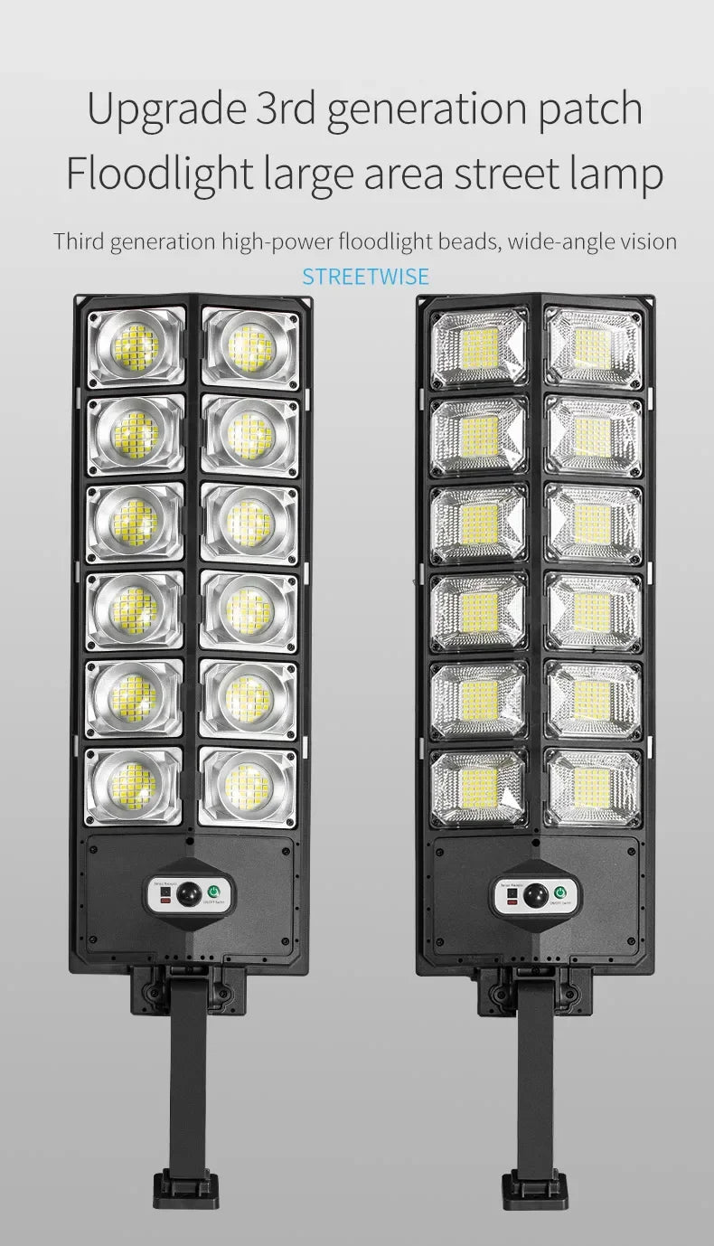 NEW Outdoor Solar LED Lights Waterproof 8000 Lm Super Bright Wall Lamp With Motion Sensor Remote Control Garden Street Light