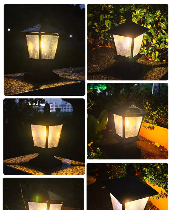 Waterproof Solar Garden Lights for Villas and Gardens with Pillar Head Light