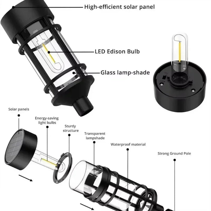 1pcs Solar Pathway Lights LED Solar Light Outdoor Waterproof Glass Solar Garden Light Landscape Lighting for Yard Lawn Walkway