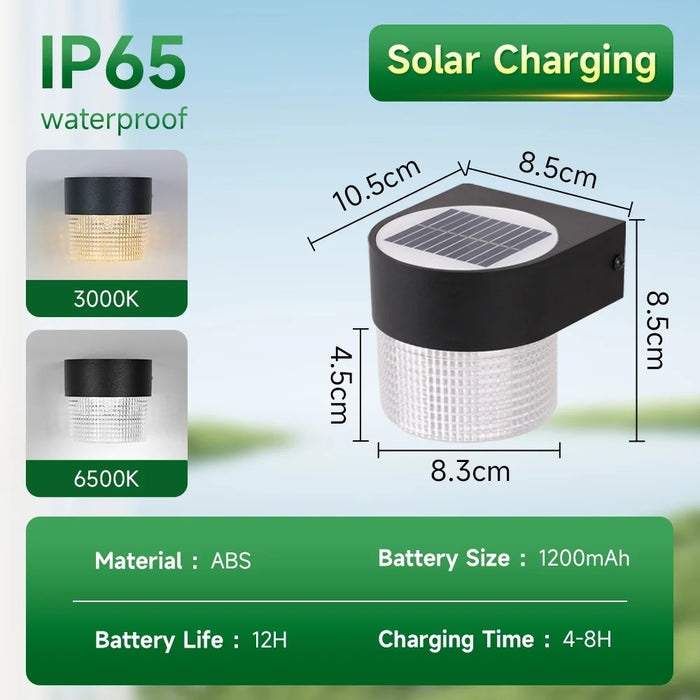 Solar Wall Lamp Outdoor Warm Light Waterproof Lighjt Down Luminous Lighting Balcony Yard Garden Decoration Lights Exterior Wall