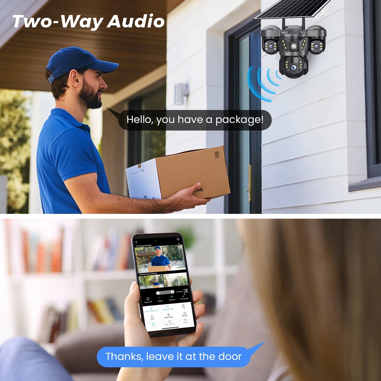 Solar 4G Camera 15MP Triple Lens Triple Screen 10x Zoom Outdoor Waterproof Battery Surveillan PIR Human Detection V380 Pro Cam