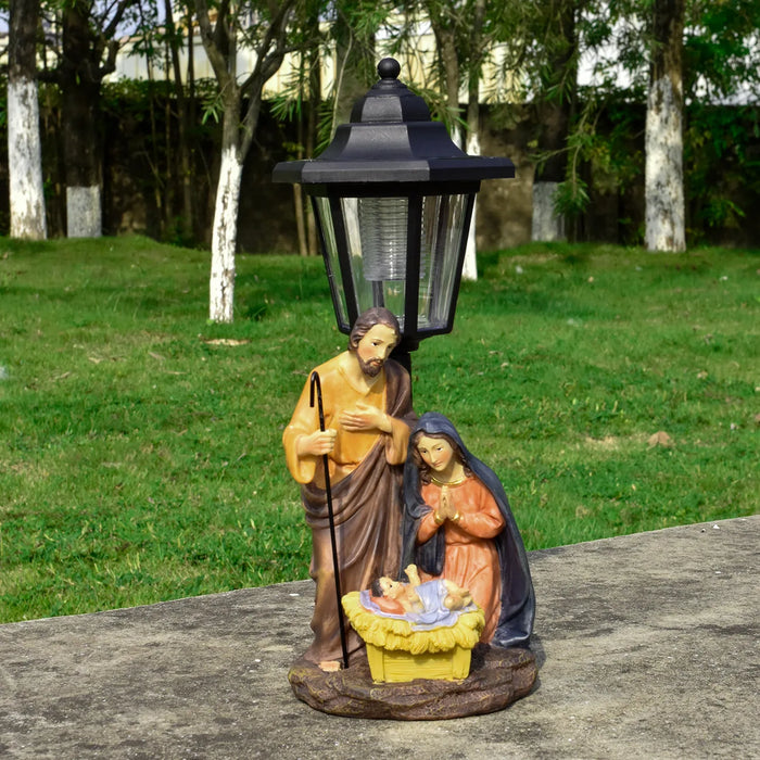 Christmas Trough Solar Light Ornament Outdoor Balcony Lawn Garden Path Atmosphere Light Statue  Garden Statues