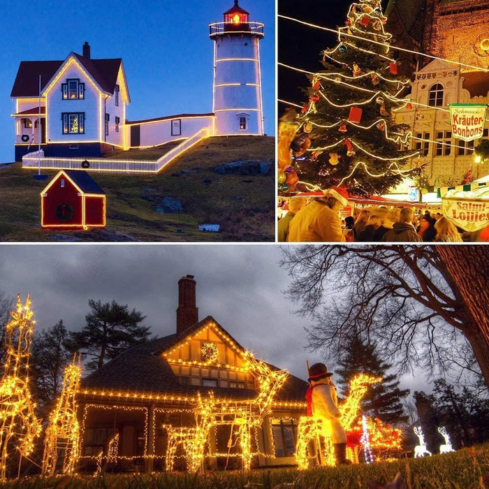 Solar LED Strings Lamp Waterproof Outdoor 300 Lights 8 Mode Garden Decortion Christmas for Wedding Party Holiday 32m/22m