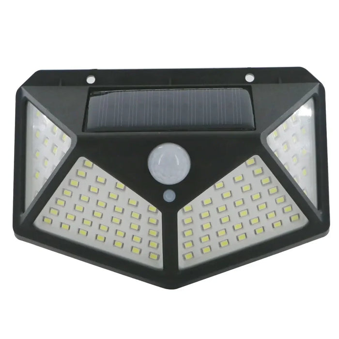 100 LED Solar Wall Lamp Wireless with Motion Sensor Human Waterproof Garden Decoration Spotlights Stairs Outdoor Wall Light