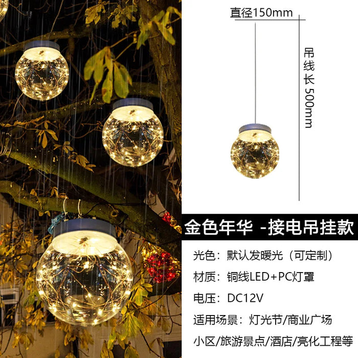Solar Luminous Ball Reed Lamp Outdoor Scenic Spot Square Park Street Lighting Decoration Landscape Lawn Floor Lamp