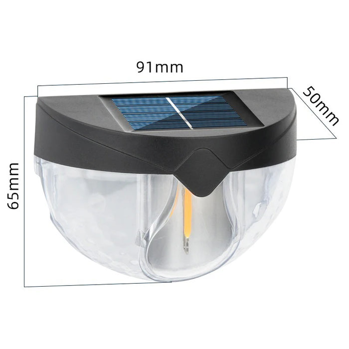 1Pcs Solar Fence Light LED Semicircular Wall Light Waterproof Outdoor Lighting Garden Decoration Path Porch Yard Garden Fence