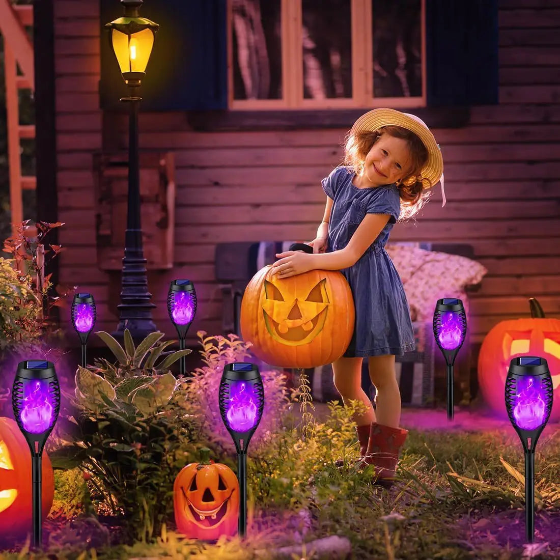 Solar Torch Flame Lights for Halloween and Ghost Festival Solar Light Outdoors