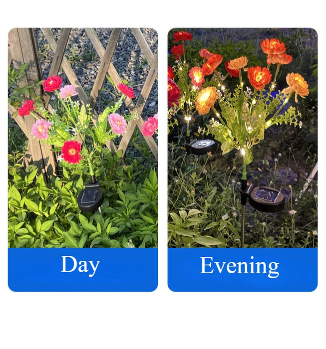 Solar Carnations Flower Lights Snow Lotus Outdoor Decoration Courtyard Garden Villa Atmosphere Lawn Ground Lights