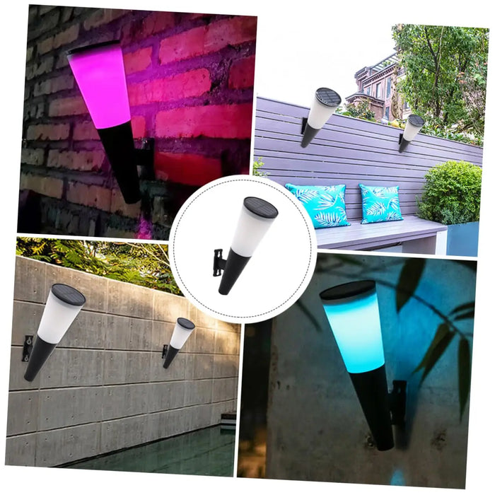 Solar Wall Light Exterior Outside Solar Fence Lights Pathway Light Outdoor Solar Lamp Wall Sconce For Garden Backyard Front Door